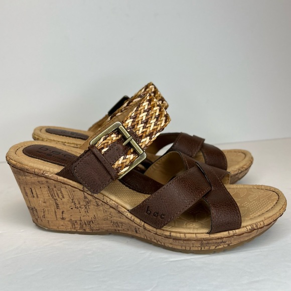 B.O.C. Born Concepts Womens Izabel Cork Strappy Wedges W/Buckle Woven Sz 9M - Picture 8 of 9